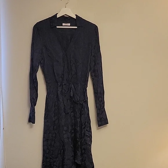Parker | Marin Collared Wrap Midi Dress | Size 8 - Picture 4 of 9